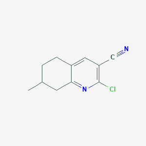 molecular formula C11H11ClN2 B2491247 2-Chloro-7-methyl-5,6,7,8-tetrahydroquinoline-3-carbonitrile CAS No. 1267006-72-3