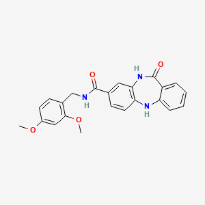 molecular formula C23H21N3O4 B2491248 N-(2,4-dimethoxybenzyl)-11-oxo-10,11-dihydro-5H-dibenzo[b,e][1,4]diazepine-8-carboxamide CAS No. 2034509-43-6