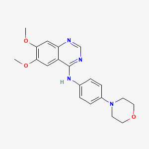 molecular formula C20H22N4O3 B2491249 6,7-二甲氧基-N-(4-吗啉基苯基)-4-喹唑啉胺 CAS No. 477855-21-3