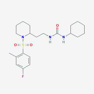 1-Cyclohexyl-3-(2-(1-((4-fluoro-2-methylphenyl)sulfonyl)piperidin-2-yl)ethyl)urea