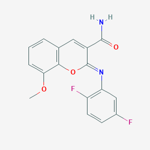 molecular formula C17H12F2N2O3 B2491266 (2Z)-2-[(2,5-difluorophenyl)imino]-8-methoxy-2H-chromene-3-carboxamide CAS No. 1327180-33-5