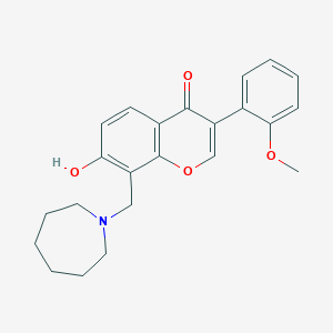 molecular formula C23H25NO4 B2491270 8-(azepan-1-ylmethyl)-7-hydroxy-3-(2-methoxyphenyl)-4H-chromen-4-one CAS No. 448222-68-2