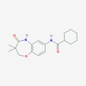 N-(3,3-dimethyl-4-oxo-2,3,4,5-tetrahydrobenzo[b][1,4]oxazepin-7-yl)cyclohexanecarboxamide