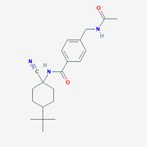 molecular formula C21H29N3O2 B2491279 4-(Acetamidomethyl)-N-(4-tert-butyl-1-cyanocyclohexyl)benzamide CAS No. 2224265-45-4