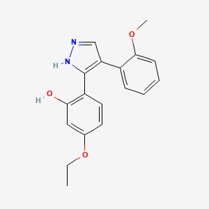 molecular formula C18H18N2O3 B2491291 5-ethoxy-2-[4-(2-methoxyphenyl)-1H-pyrazol-3-yl]phenol CAS No. 1009770-57-3
