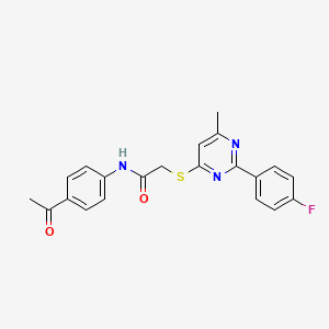 N-(4-acetylphenyl)-2-{[2-(4-fluorophenyl)-6-methylpyrimidin-4-yl]sulfanyl}acetamide