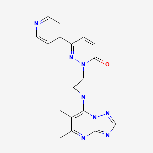 molecular formula C19H18N8O B2491297 2-[1-(5,6-Dimethyl-[1,2,4]triazolo[1,5-a]pyrimidin-7-yl)azetidin-3-yl]-6-pyridin-4-ylpyridazin-3-one CAS No. 2380191-38-6