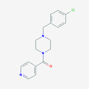 molecular formula C17H18ClN3O B249130 1-(4-Chlorobenzyl)-4-isonicotinoylpiperazine 