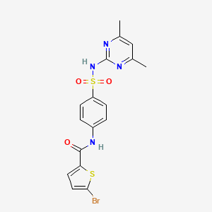 molecular formula C17H15BrN4O3S2 B2491301 5-bromo-N-{4-[(4,6-dimethylpyrimidin-2-yl)sulfamoyl]phenyl}thiophene-2-carboxamide CAS No. 301307-81-3