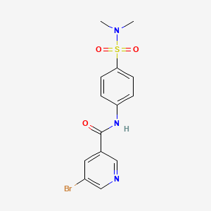 molecular formula C14H14BrN3O3S B2491307 5-溴-N-(4-(N,N-二甲基磺酰)苯基)烟酰胺 CAS No. 713502-95-5