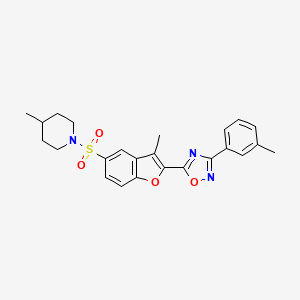 4-Methyl-1-({3-methyl-2-[3-(3-methylphenyl)-1,2,4-oxadiazol-5-yl]-1-benzofuran-5-yl}sulfonyl)piperidine