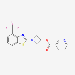 molecular formula C17H12F3N3O2S B2491314 1-(4-(Trifluoromethyl)benzo[d]thiazol-2-yl)azetidin-3-yl nicotinate CAS No. 1421455-89-1