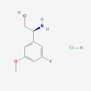 molecular formula C9H13ClFNO2 B2491315 (2S)-2-Amino-2-(5-fluoro-3-methoxyphenyl)ethan-1-OL hydrochloride CAS No. 2095692-22-9