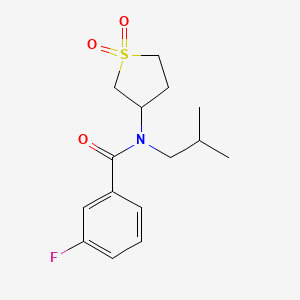 molecular formula C15H20FNO3S B2491318 N-(1,1-二氧代四氢噻唑-3-基)-3-氟-N-异丁基苯甲酰胺 CAS No. 898413-46-2