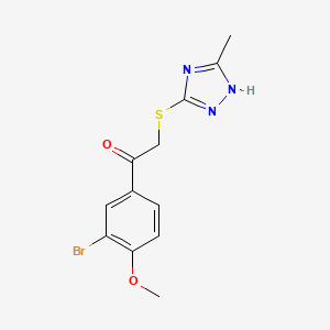 molecular formula C12H12BrN3O2S B2491319 1-(3-bromo-4-methoxyphenyl)-2-[(3-methyl-1H-1,2,4-triazol-5-yl)sulfanyl]ethan-1-one CAS No. 898639-56-0