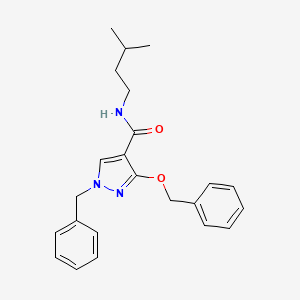 molecular formula C23H27N3O2 B2491320 1-benzyl-3-(benzyloxy)-N-isopentyl-1H-pyrazole-4-carboxamide CAS No. 1014067-82-3