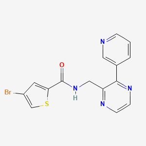 molecular formula C15H11BrN4OS B2491324 4-bromo-N-((3-(pyridin-3-yl)pyrazin-2-yl)methyl)thiophene-2-carboxamide CAS No. 2034563-08-9