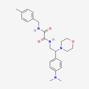 molecular formula C24H32N4O3 B2491331 N1-(2-(4-(dimethylamino)phenyl)-2-morpholinoethyl)-N2-(4-methylbenzyl)oxalamide CAS No. 941869-29-0