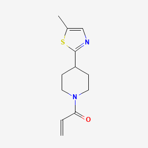 molecular formula C12H16N2OS B2491335 1-[4-(5-Methyl-1,3-thiazol-2-yl)piperidin-1-yl]prop-2-en-1-one CAS No. 2189498-35-7