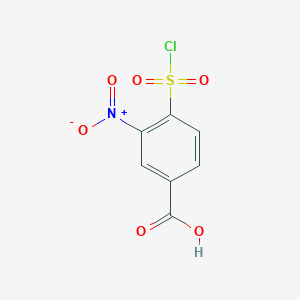 molecular formula C7H4ClNO6S B2491343 4-(氯磺酰基)-3-硝基苯甲酸 CAS No. 32571-65-6