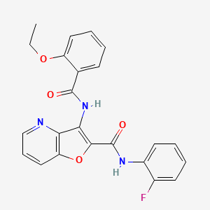 molecular formula C23H18FN3O4 B2491347 3-(2-ethoxybenzamido)-N-(2-fluorophenyl)furo[3,2-b]pyridine-2-carboxamide CAS No. 946322-38-9