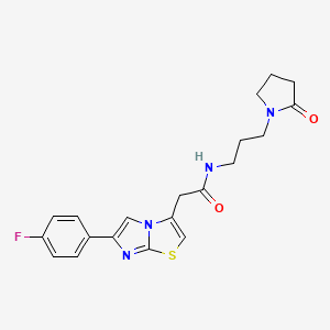 2-(6-(4-fluorophenyl)imidazo[2,1-b]thiazol-3-yl)-N-(3-(2-oxopyrrolidin-1-yl)propyl)acetamide