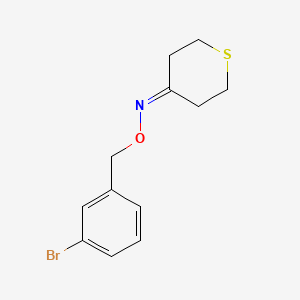 molecular formula C12H14BrNOS B2491364 N-[(3-bromophenyl)methoxy]thian-4-imine CAS No. 866155-14-8