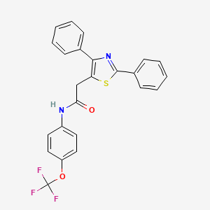 molecular formula C24H17F3N2O2S B2491369 2-(2,4-diphenyl-1,3-thiazol-5-yl)-N-[4-(trifluoromethoxy)phenyl]acetamide CAS No. 339277-64-4