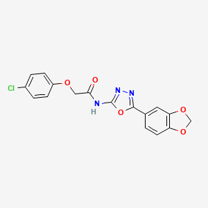 N-(5-(benzo[d][1,3]dioxol-5-yl)-1,3,4-oxadiazol-2-yl)-2-(4-chlorophenoxy)acetamide