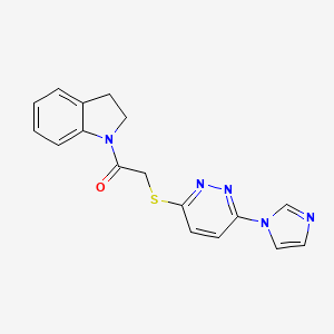 2-((6-(1H-imidazol-1-yl)pyridazin-3-yl)thio)-1-(indolin-1-yl)ethanone