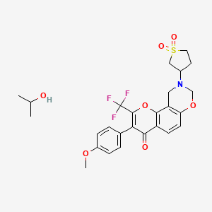 3-[3-(4-methoxyphenyl)-4-oxo-2-(trifluoromethyl)-4H,8H,9H,10H-chromeno[8,7-e][1,3]oxazin-9-yl]-1lambda6-thiolane-1,1-dione; propan-2-ol