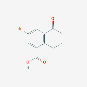 molecular formula C11H9BrO3 B2491399 3-Bromo-5-oxo-5,6,7,8-tetrahydronaphthalene-1-carboxylic acid CAS No. 1273602-53-1