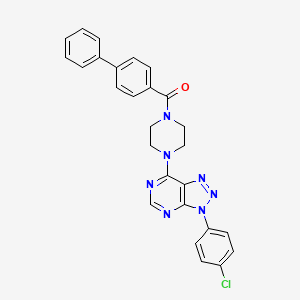 molecular formula C27H22ClN7O B2491400 [1,1'-biphenyl]-4-yl(4-(3-(4-chlorophenyl)-3H-[1,2,3]triazolo[4,5-d]pyrimidin-7-yl)piperazin-1-yl)methanone CAS No. 920228-93-9