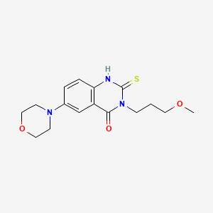 molecular formula C16H21N3O3S B2491403 3-(3-methoxypropyl)-6-morpholin-4-yl-2-thioxo-2,3-dihydroquinazolin-4(1H)-one CAS No. 689767-35-9