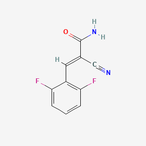 molecular formula C10H6F2N2O B2491405 (E)-2-cyano-3-(2,6-difluorophenyl)prop-2-enamide CAS No. 387844-18-0
