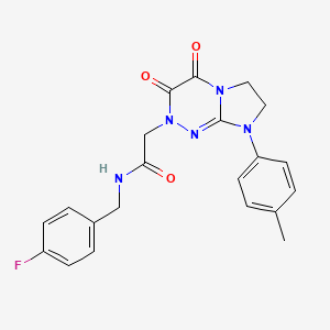 molecular formula C21H20FN5O3 B2491410 2-(3,4-dioxo-8-(p-tolyl)-3,4,7,8-tetrahydroimidazo[2,1-c][1,2,4]triazin-2(6H)-yl)-N-(4-fluorobenzyl)acetamide CAS No. 941996-96-9