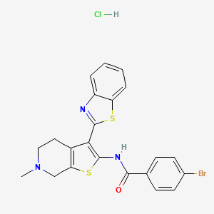 N-(3-(benzo[d]thiazol-2-yl)-6-methyl-4,5,6,7-tetrahydrothieno[2,3-c]pyridin-2-yl)-4-bromobenzamide hydrochloride