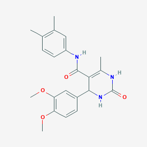 molecular formula C22H25N3O4 B2491428 4-(3,4-dimethoxyphenyl)-N-(3,4-dimethylphenyl)-6-methyl-2-oxo-1,2,3,4-tetrahydropyrimidine-5-carboxamide CAS No. 406690-56-0