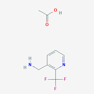 molecular formula C9H11F3N2O2 B2491432 (2-(Trifluoromethyl)pyridin-3-yl)methanamine acetate CAS No. 2243513-99-5