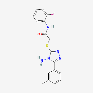 2-((4-amino-5-(m-tolyl)-4H-1,2,4-triazol-3-yl)thio)-N-(2-fluorophenyl)acetamide