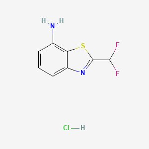 molecular formula C8H7ClF2N2S B2491441 2-(二氟甲基)苯并[d]噻唑-7-胺盐酸盐 CAS No. 2225137-11-9