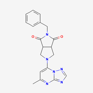 5-Benzyl-2-(5-methyl-[1,2,4]triazolo[1,5-a]pyrimidin-7-yl)-1,3,3a,6a-tetrahydropyrrolo[3,4-c]pyrrole-4,6-dione