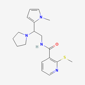 N-(2-(1-methyl-1H-pyrrol-2-yl)-2-(pyrrolidin-1-yl)ethyl)-2-(methylthio)nicotinamide