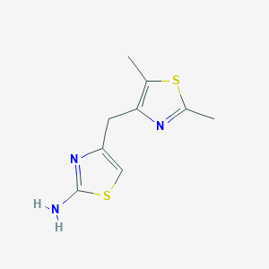 molecular formula C9H11N3S2 B2491453 4-[(2,5-Dimethyl-1,3-thiazol-4-yl)methyl]-1,3-thiazol-2-amine CAS No. 2445791-79-5