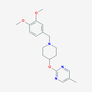 molecular formula C19H25N3O3 B2491456 2-[1-[(3,4-Dimethoxyphenyl)methyl]piperidin-4-yl]oxy-5-methylpyrimidine CAS No. 2415571-09-2
