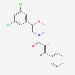 molecular formula C19H17Cl2NO2 B2491457 (E)-1-(2-(3,5-dichlorophenyl)morpholino)-3-phenylprop-2-en-1-one CAS No. 1421587-16-7