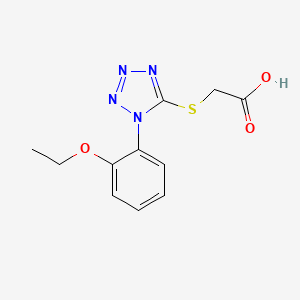 molecular formula C11H12N4O3S B2491460 2-{[1-(2-ethoxyphenyl)-1H-1,2,3,4-tetrazol-5-yl]sulfanyl}acetic acid CAS No. 436095-22-6