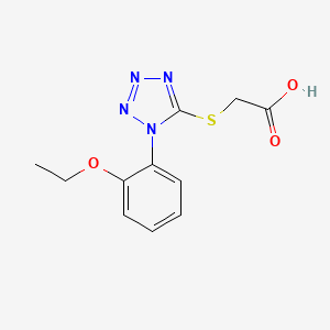 molecular formula C11H12N4O3S B2491460 2-{[1-(2-Ethoxyphenyl)-1H-1,2,3,4-tetrazol-5-yl]sulfanyl}essigsäure CAS No. 436095-22-6