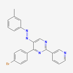molecular formula C22H16BrN5 B2491463 4-(4-溴苯基)-5-[2-(3-甲基苯基)偶氮基]-2-(3-吡啶基)嘧啶 CAS No. 339279-69-5