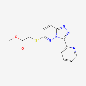 molecular formula C13H11N5O2S B2491469 甲基-2-[(3-吡啶-2-基-[1,2,4]三唑并[4,3-b]嘧啶-6-基)硫代]乙酸酯 CAS No. 868968-18-7